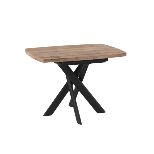 Стол LEONEL-110, раздвижной 110(145)х80, ДУБ ВЕЛЛИНГТОН/ЧЕРНЫЙ